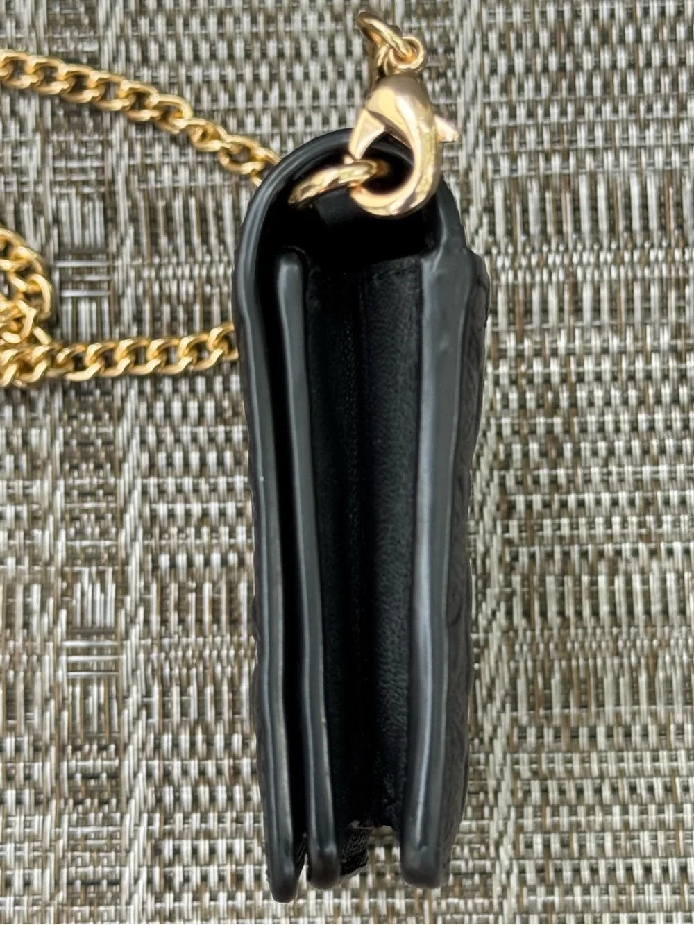 Coach Embossed Mini Wallet On A Chain Black Like New!